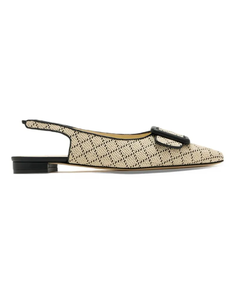 Manolo Blahnik Maylurabi Slingback-Ballerinas mit Schnalle - Nude Nude