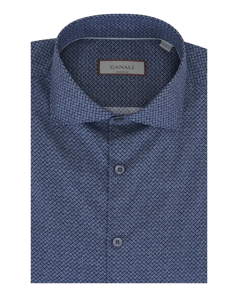 Canali Gemustertes Hemd - Blau Blau
