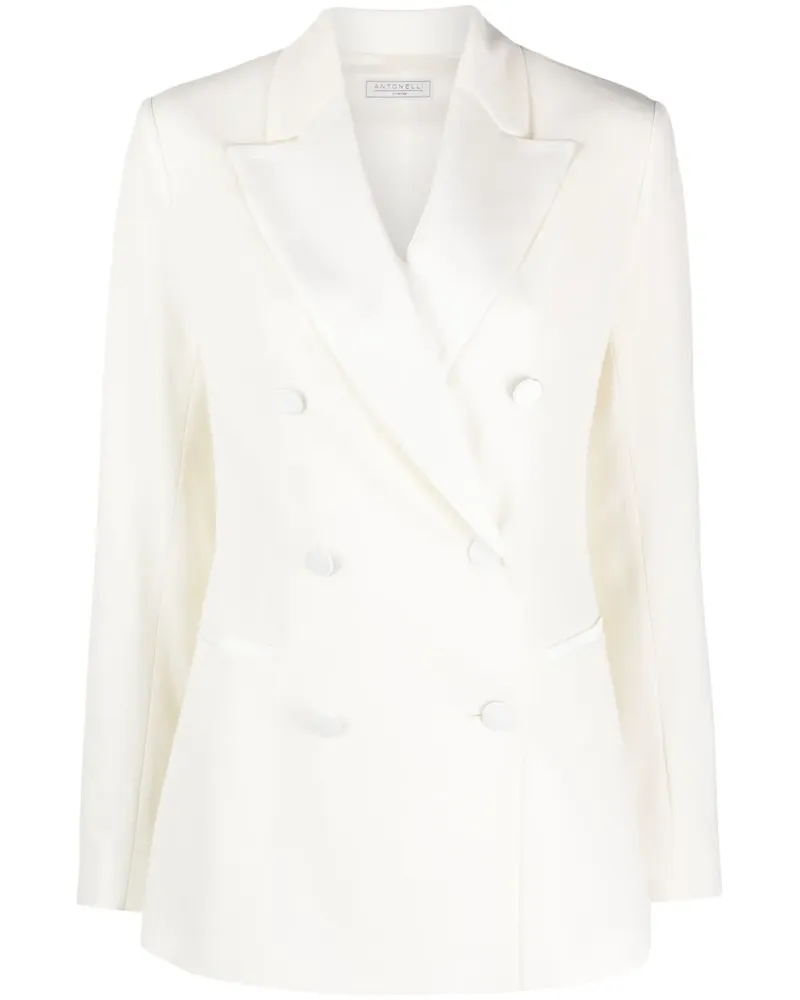 Antonelli Firenze Doppelreihiger Blazer mit fallendem Revers - Weiß Weiß