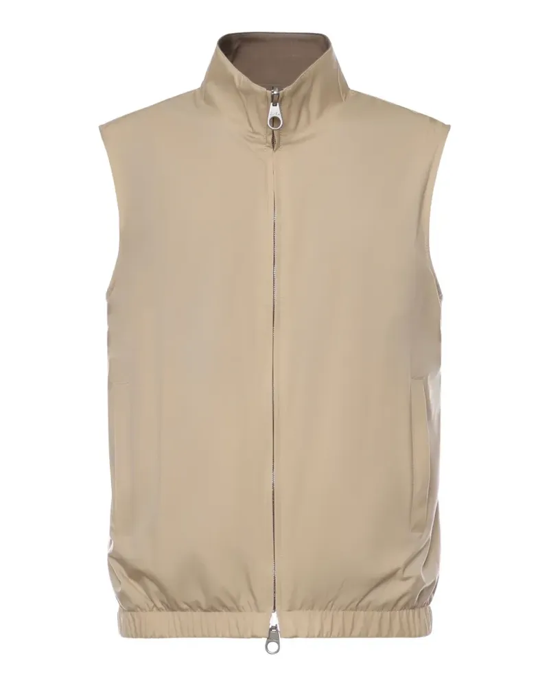Loro Piana Kragenlose Weste mit Reißverschluss - Nude Nude