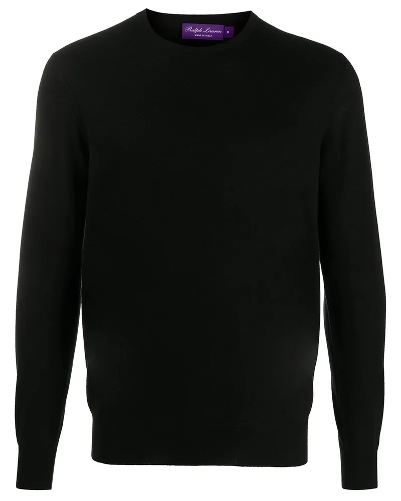 Ralph Lauren Fein gestrickter Kaschmirpullover - Schwarz Schwarz