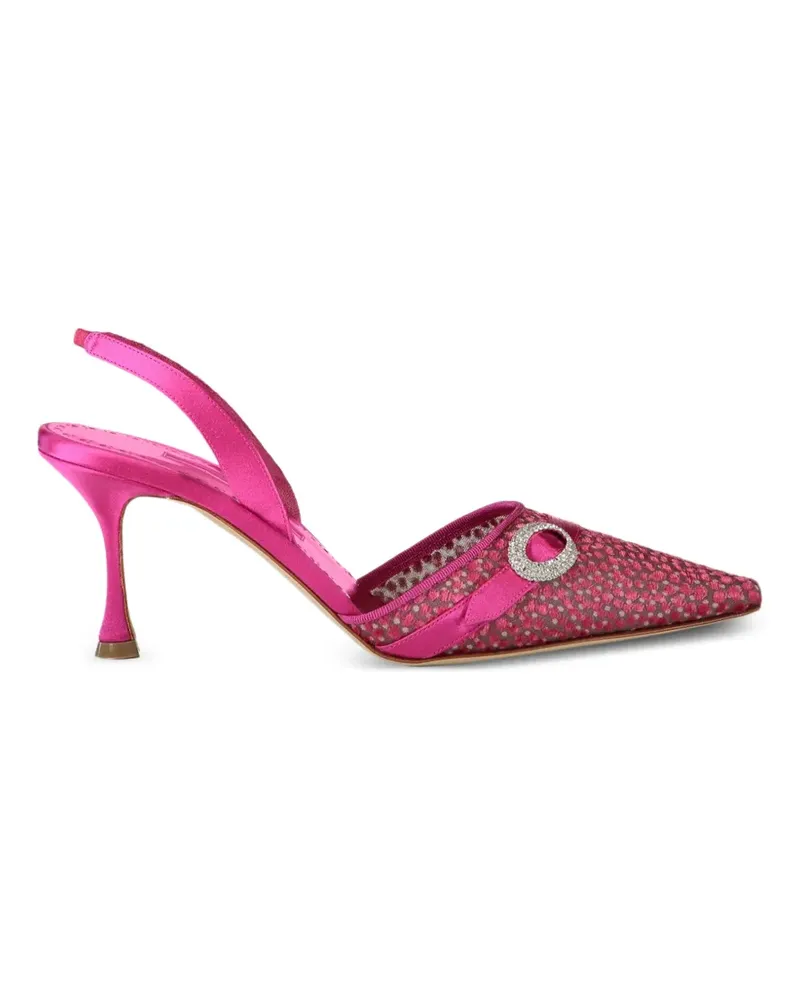 Manolo Blahnik Zutosli mesh slingback pumps - Rosa Rosa