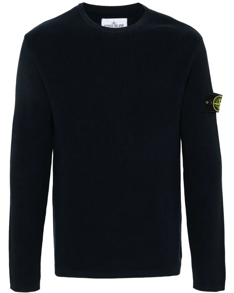 Stone Island Baumwoll-Pullover mit Kompass - Blau Blau