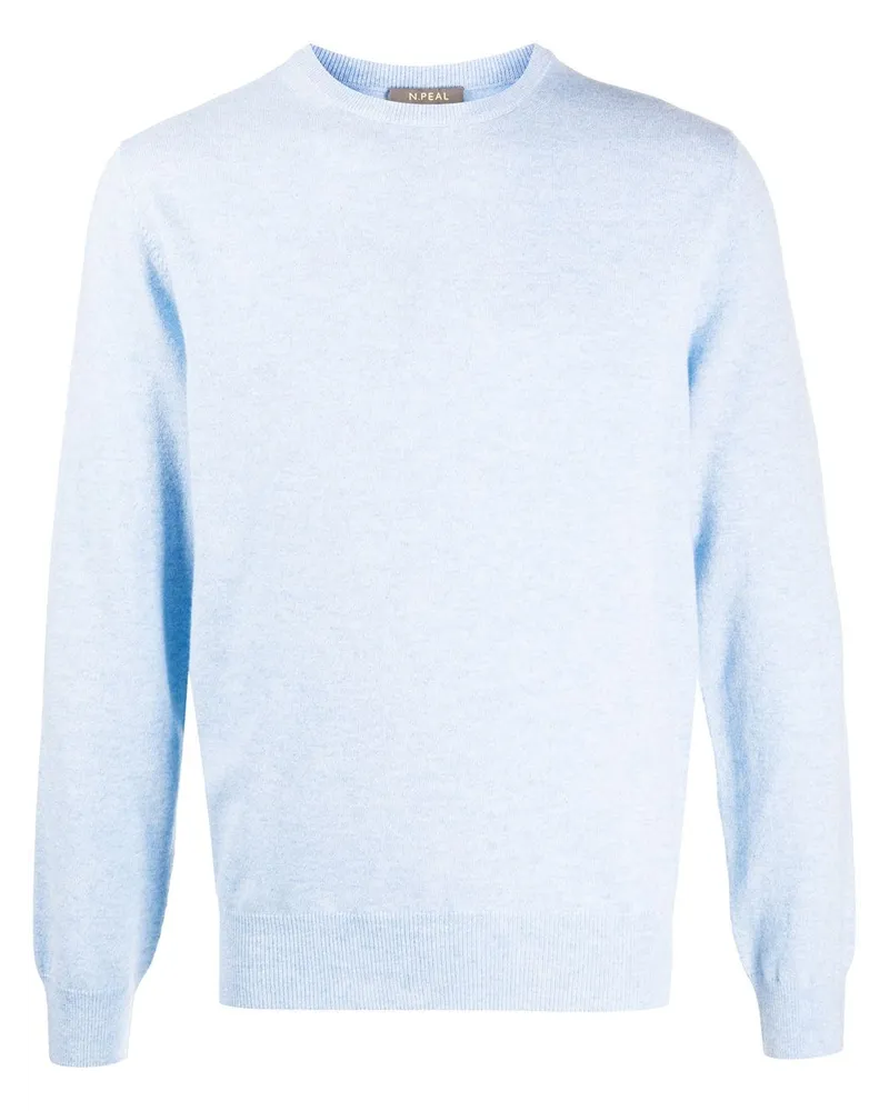 N.Peal Kaschmirpullover mit rundem Ausschnitt Blau