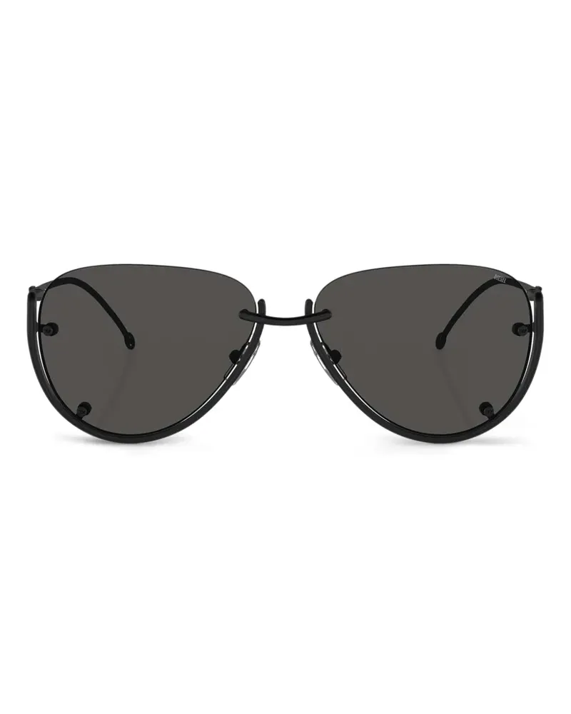 Diesel rimless pilot-frame sunglasses - Schwarz Schwarz
