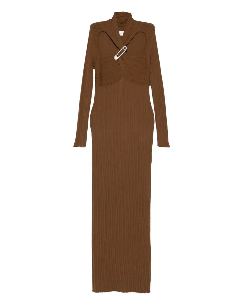 Giuseppe di Morabito Geripptes Kleid mit Sicherheitsnadel - Braun Braun