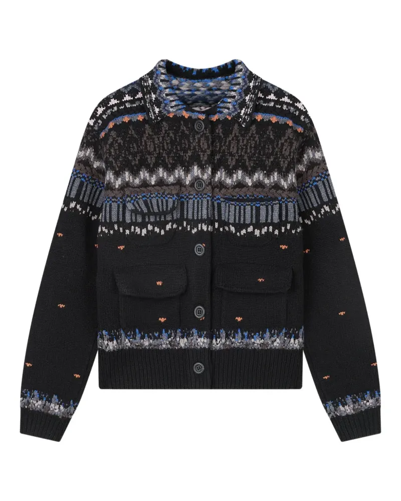 JNBY Cropped-Cardigan mit Jacquardmuster - Schwarz Schwarz