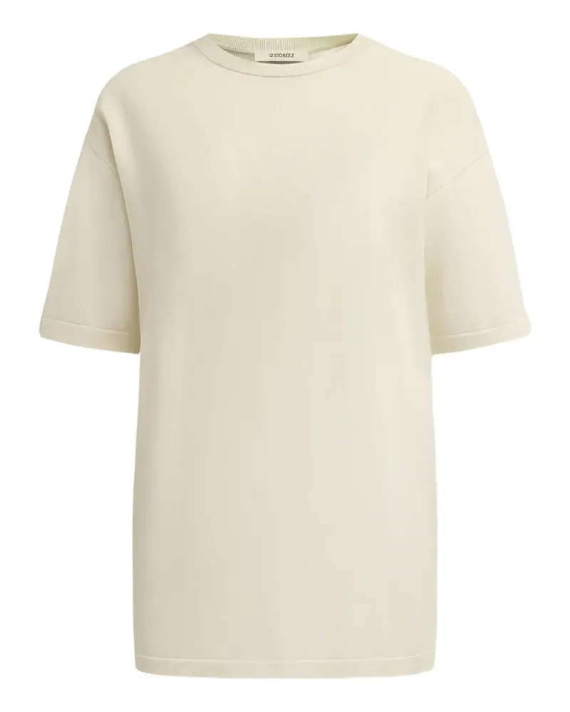 12 STOREEZ Klassisches T-Shirt - Weiß Weiß