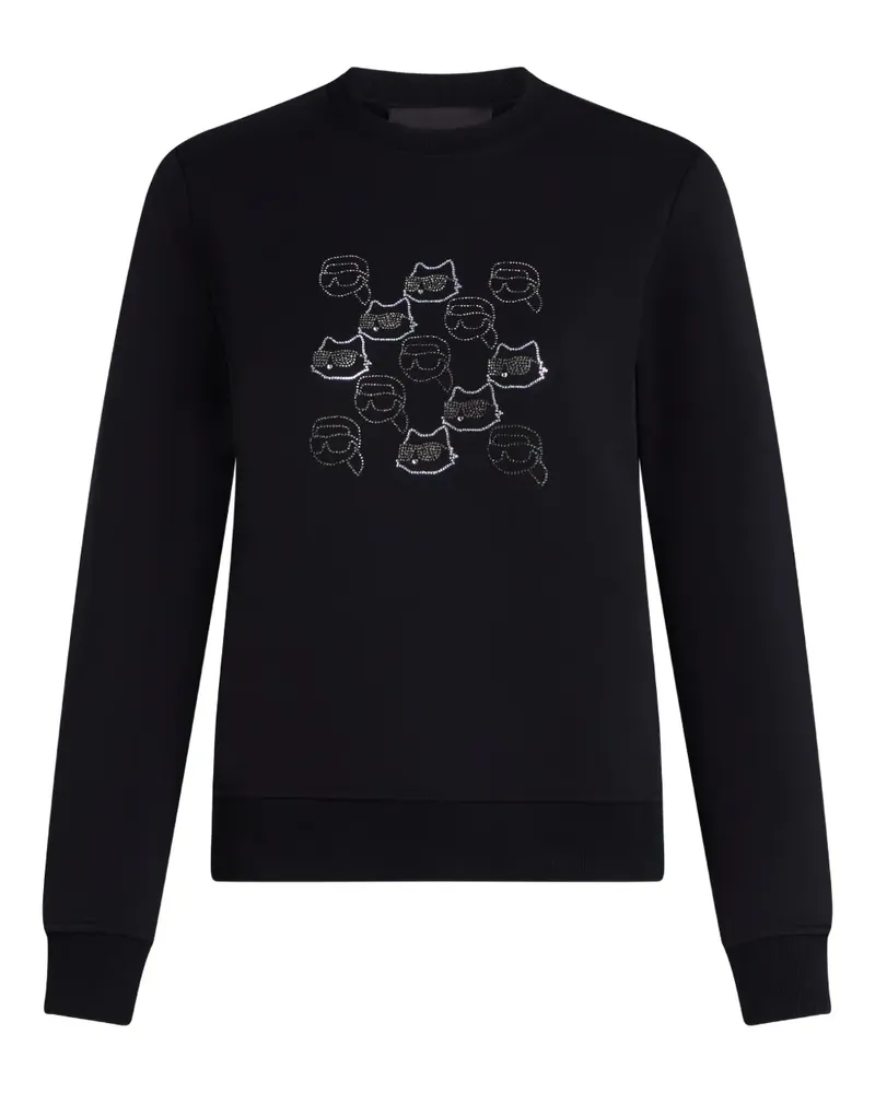 Karl Lagerfeld Ikon Pullover mit Strassverzierung - Schwarz Schwarz
