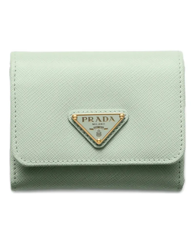 Prada Portemonnaie mit Triangel-Logo - Grün Grün
