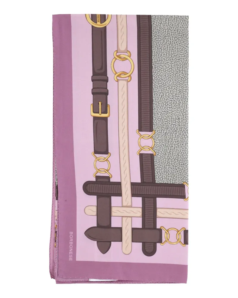 Borbonese Schal mit Bären-Print - Rosa Rosa