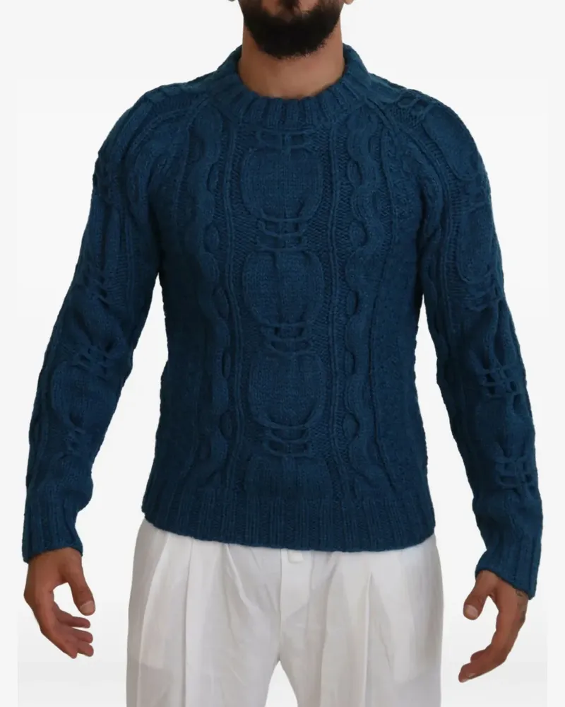 Dolce & Gabbana Pullover mit Zopfmuster - Blau Blau