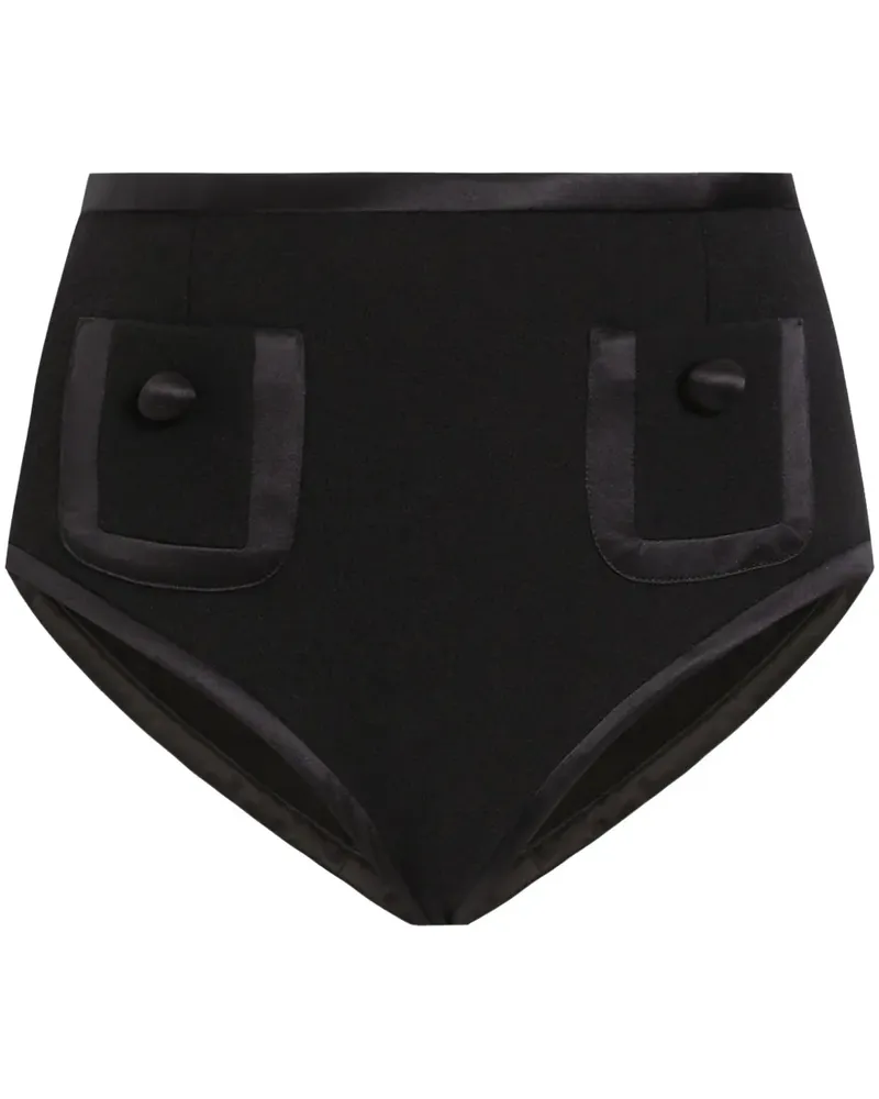 Dolce & Gabbana Kurze Shorts mit Satinbesatz - Schwarz Schwarz