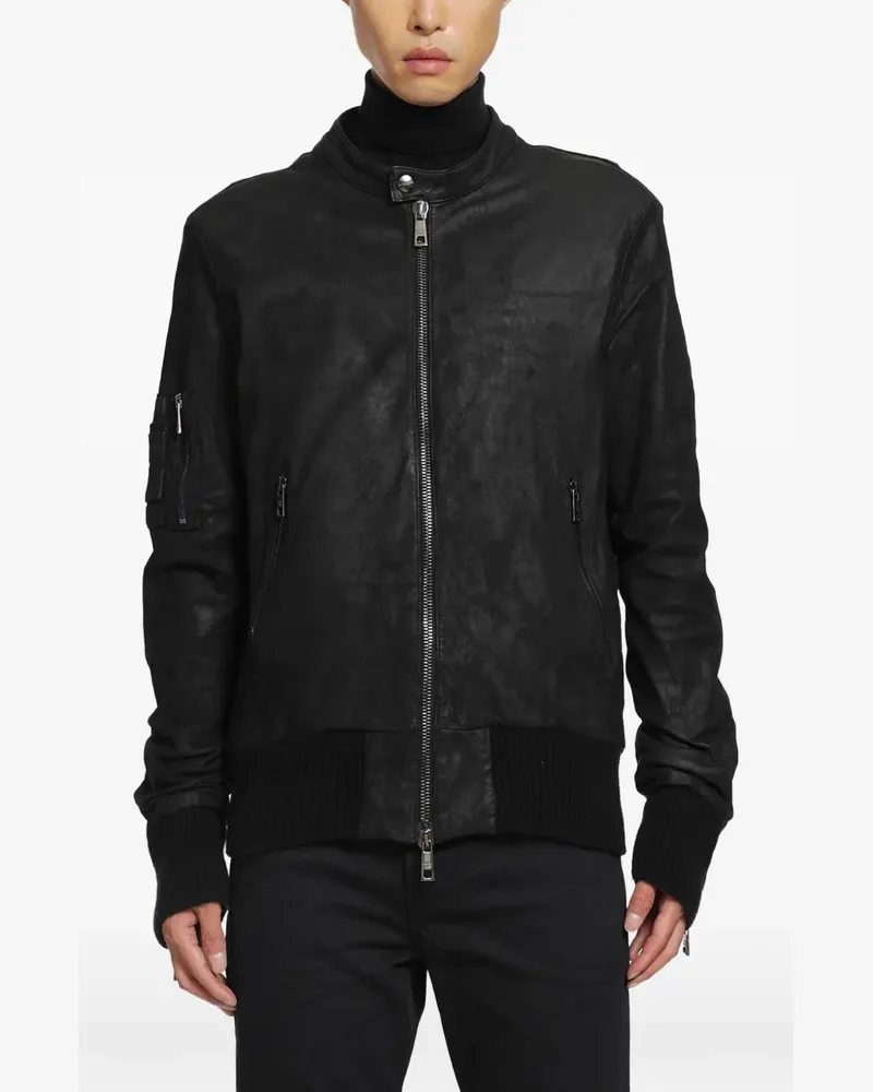 Giorgio Brato zip-fastening leather jacket - Schwarz Schwarz