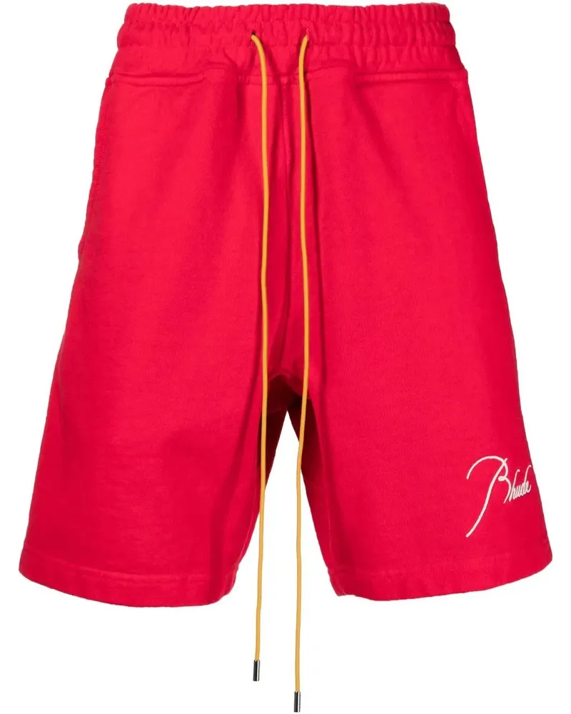 RHUDE Joggingshorts mit Logo-Stickerei - Rot Rot