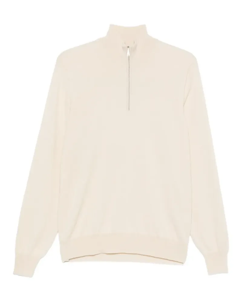 Brunello Cucinelli Pullover mit kurzem Reißverschluss - Weiß Weiß