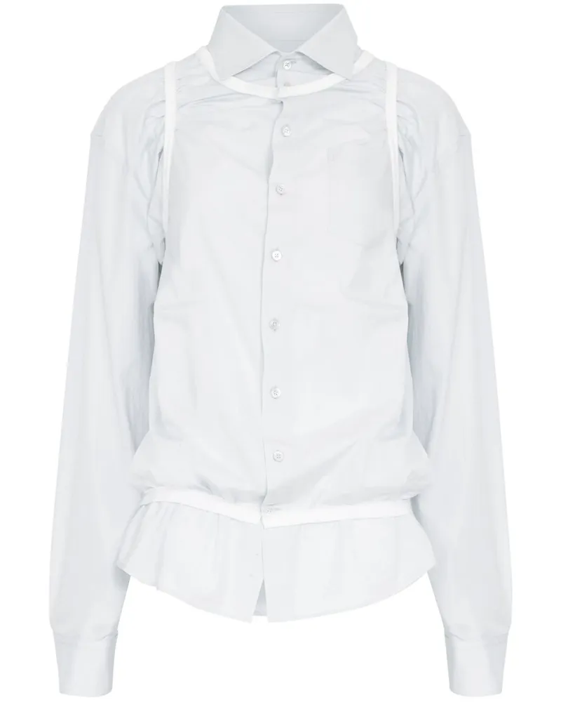Maison Margiela Hemd mit Logo aus vier Nähten - Blau Blau