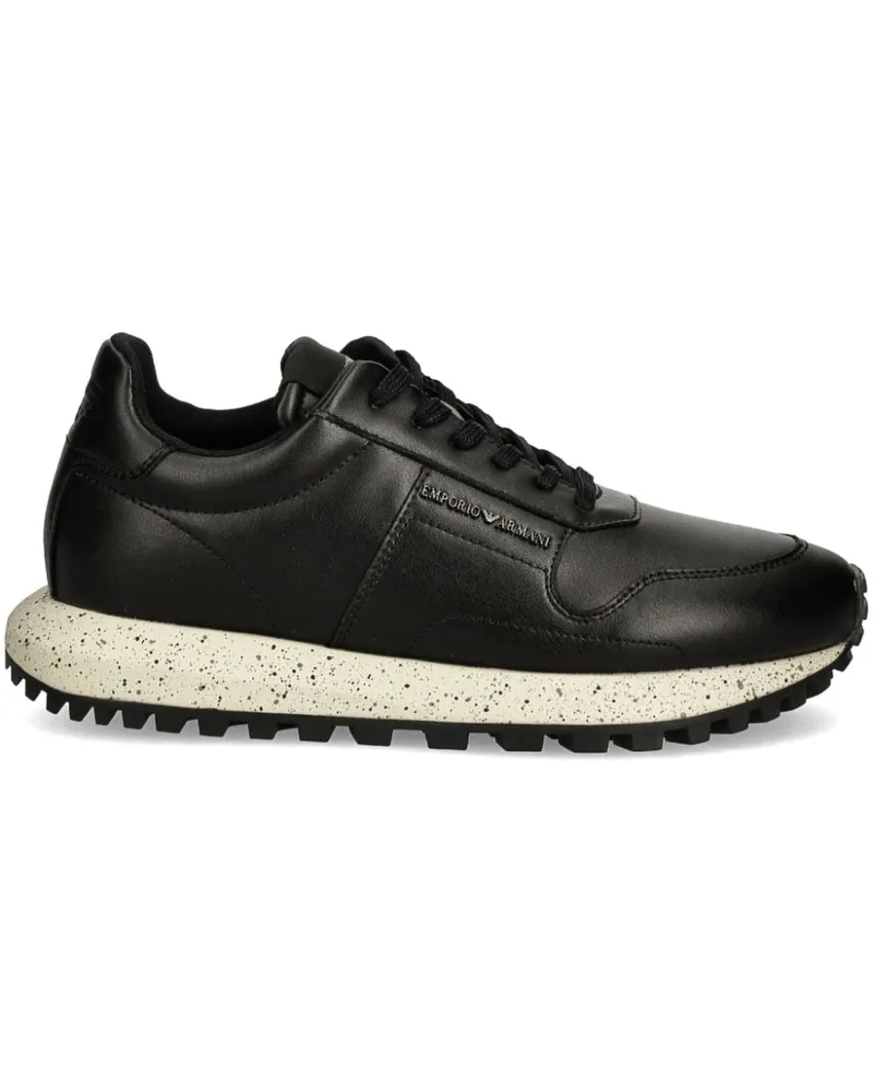 Emporio Armani Sneakers aus Leder - Schwarz Schwarz