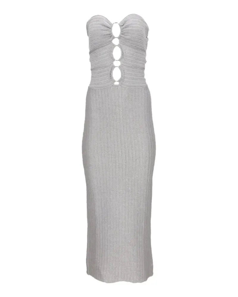 Tom Ford cut-out ribbed-knit maxi dress - Grau Grau