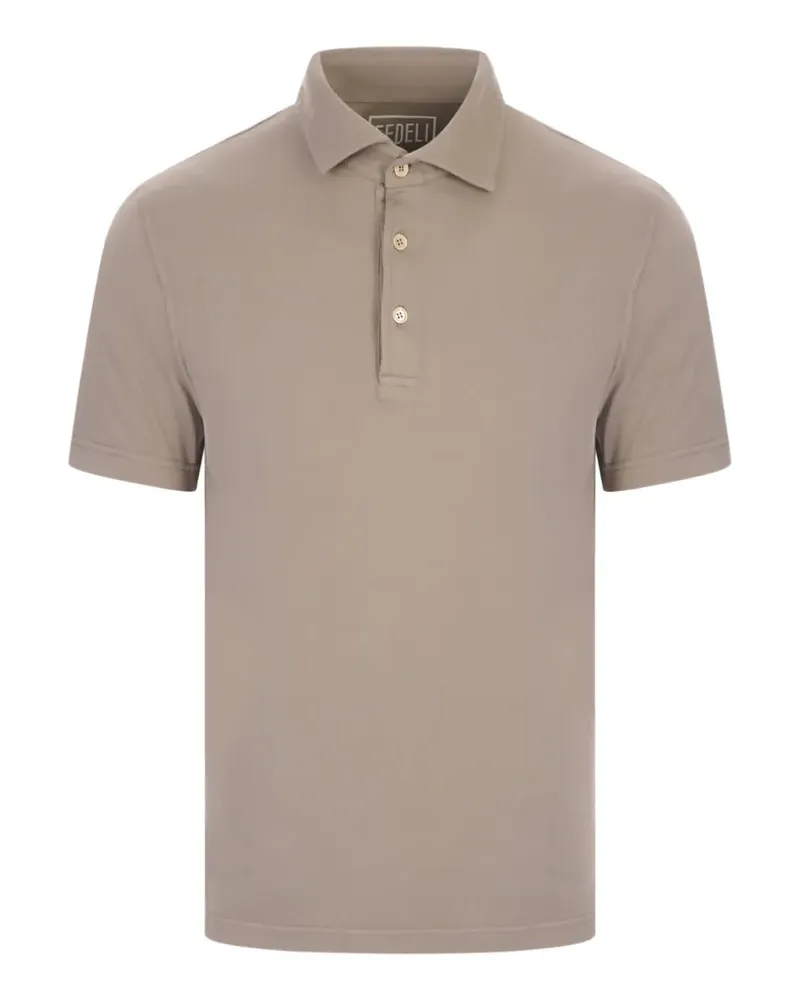 Fedeli short-sleeve polo shirt - Nude Nude