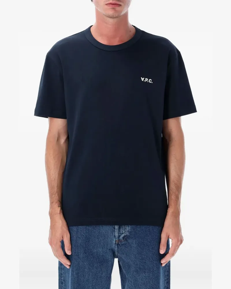 A.P.C. T-Shirt mit Logo-Print - Blau Blau