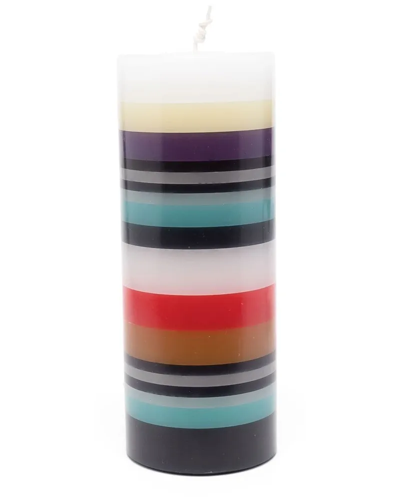 Missoni Home Gestreifte Kerze - Weiß Weiß