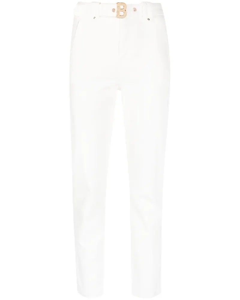 Blumarine Cropped-Hose mit Gürtel - Weiß Weiß