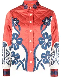 La DoubleJ Steppjacke mit Blumen-Print Rot