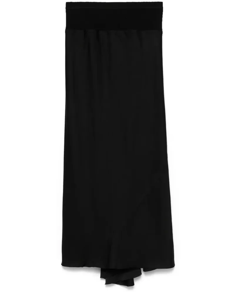 Rick Owens Midirock mit schräger Schnittführung - Schwarz Schwarz