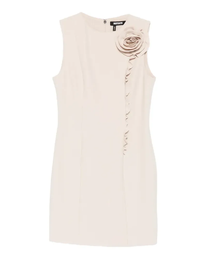 ROTATE Birger Christensen floral-detail ruffled mini dress - Nude Nude