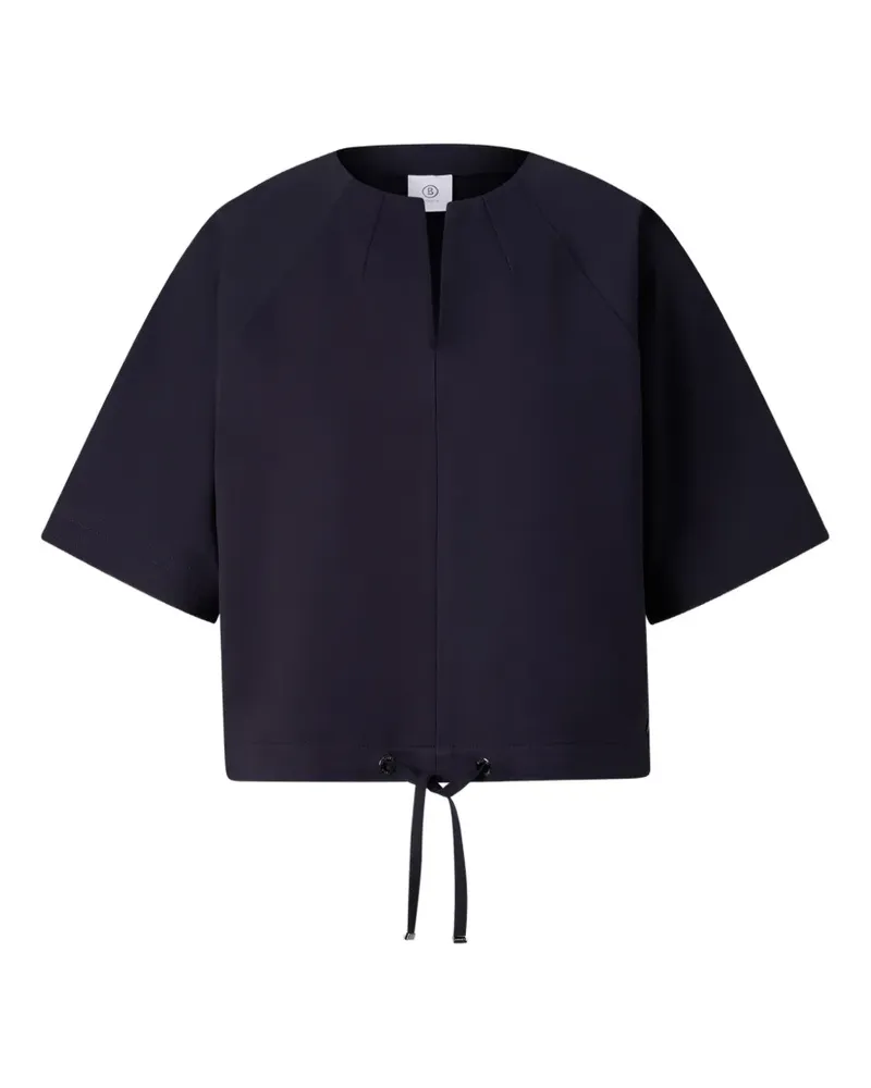 Bogner Oberteil mit Raglanärmeln und Kordelzugsaum - Blau Blau