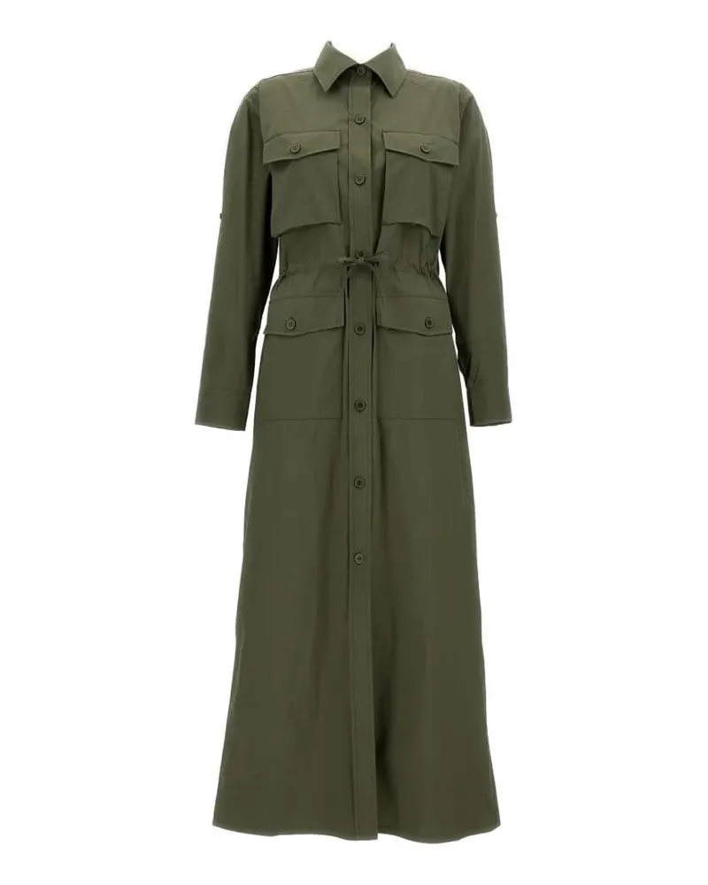 P.A.R.O.S.H. P.A.R.O H. button drawstring shirt midi dress - Grün Grün