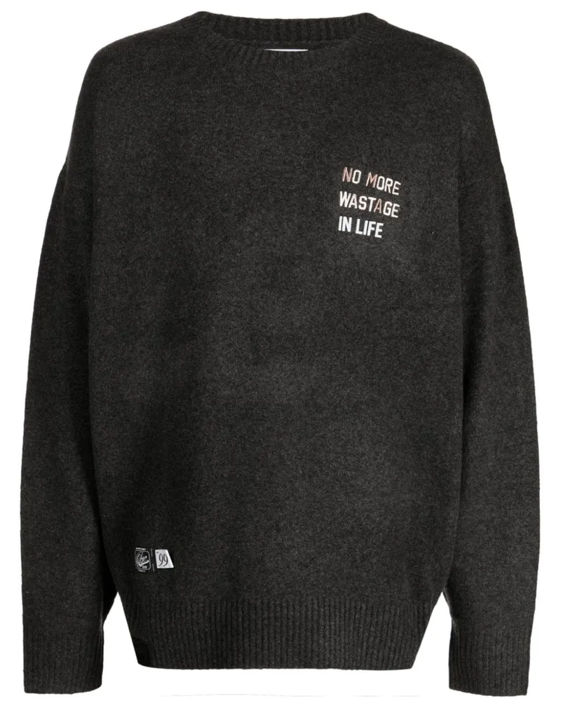 Izzue Pullover mit Slogan-Print Grau