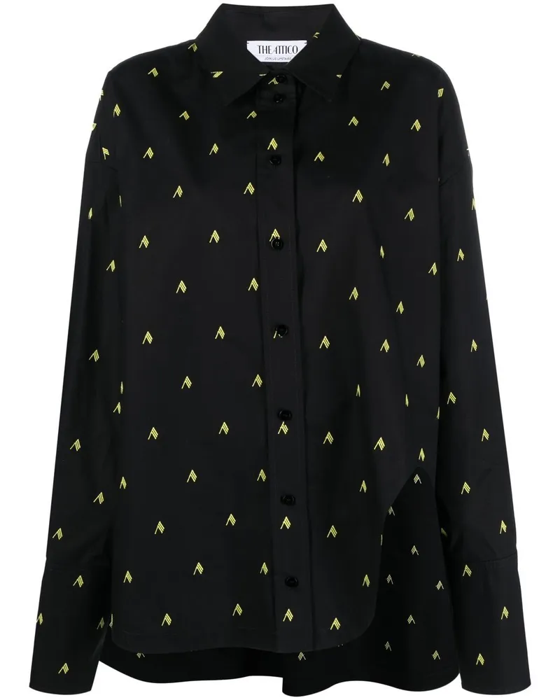 ATTICO Diana Oversized-Hemd - Schwarz Schwarz