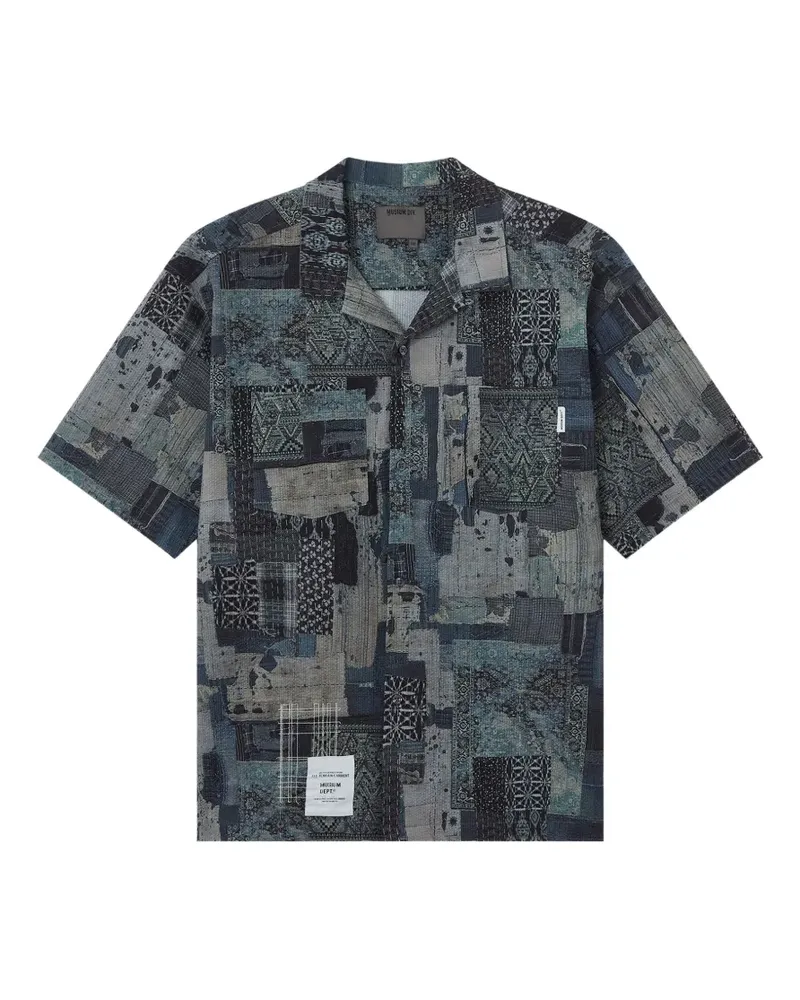 Musium Div. Gemustertes Hemd - Blau Blau