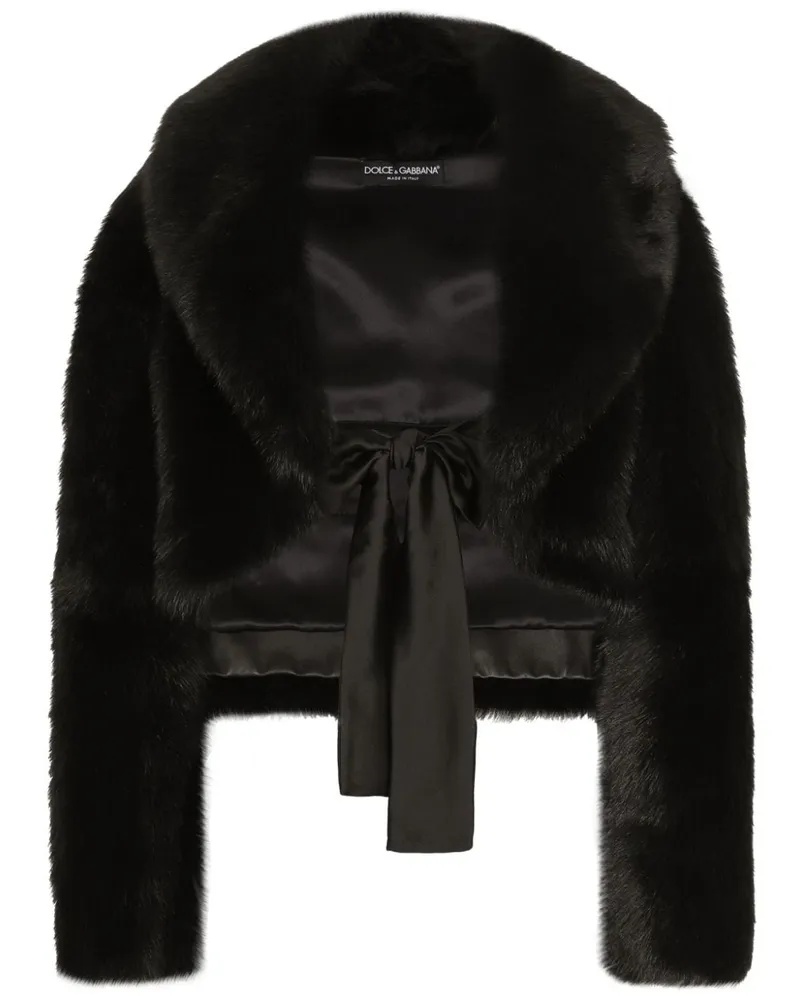 Dolce & Gabbana Jacke mit Gürtel - Schwarz Schwarz
