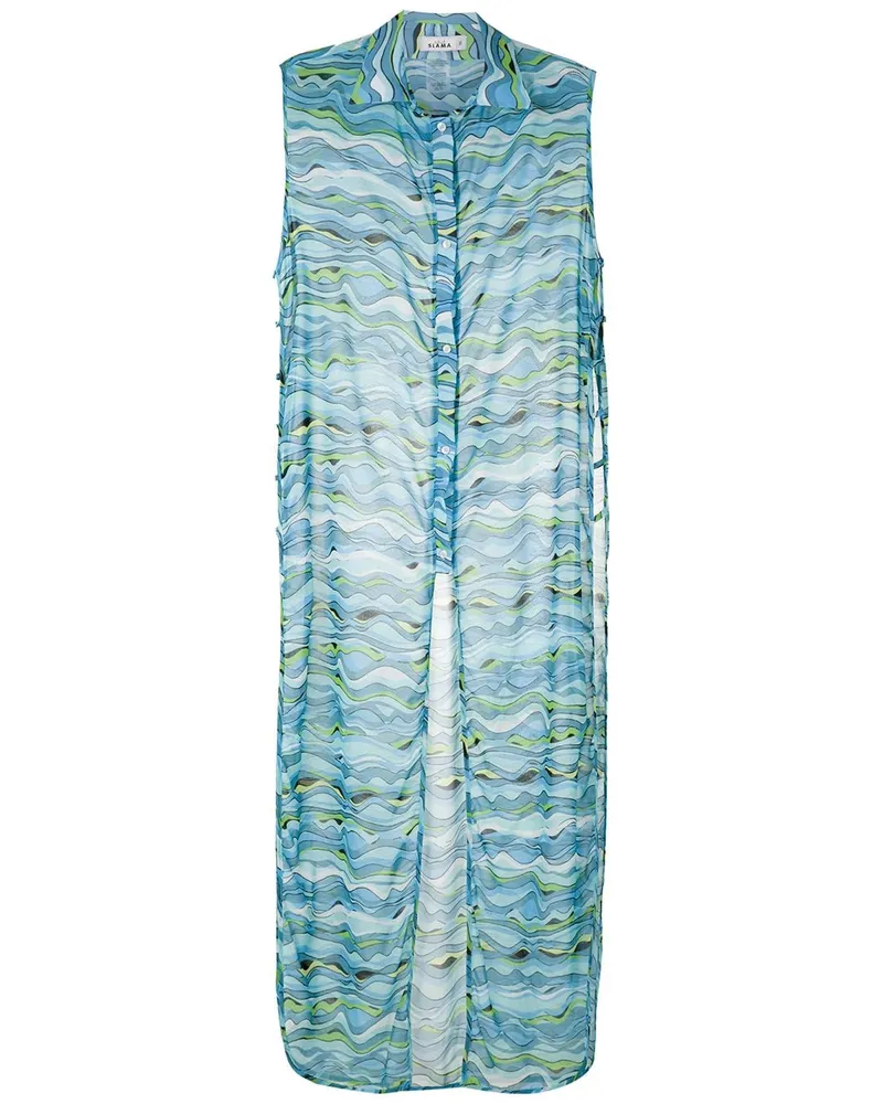 Amir Slama Kaftan mit Print - Blau Blau