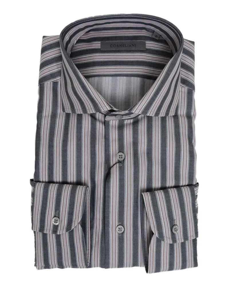 Corneliani striped French-collar shirt - Grau Grau