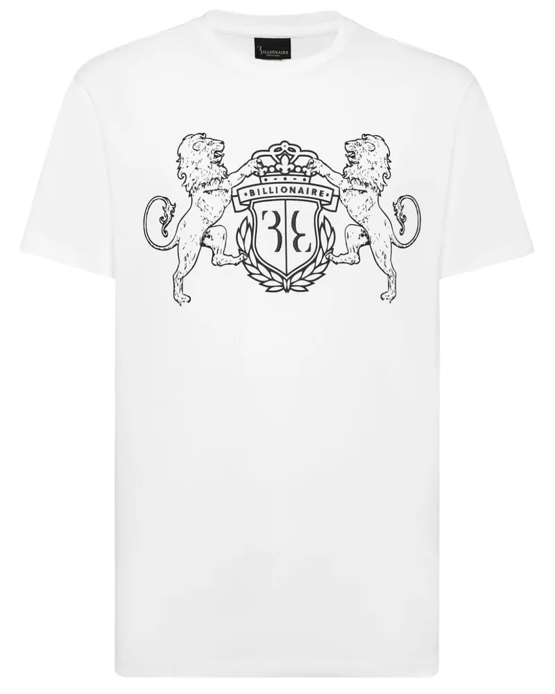 Billionaire T-Shirt mit Logo-Stickerei - Weiß Weiß