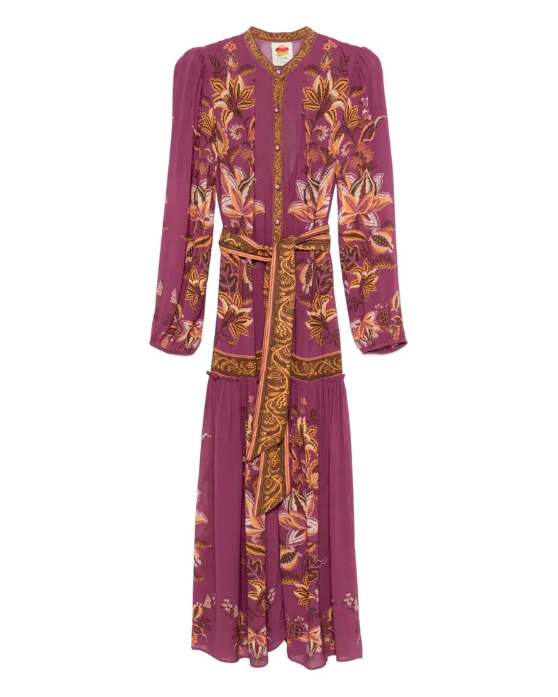 FARM Rio floral-print belted maxi dress - Rosa Rosa