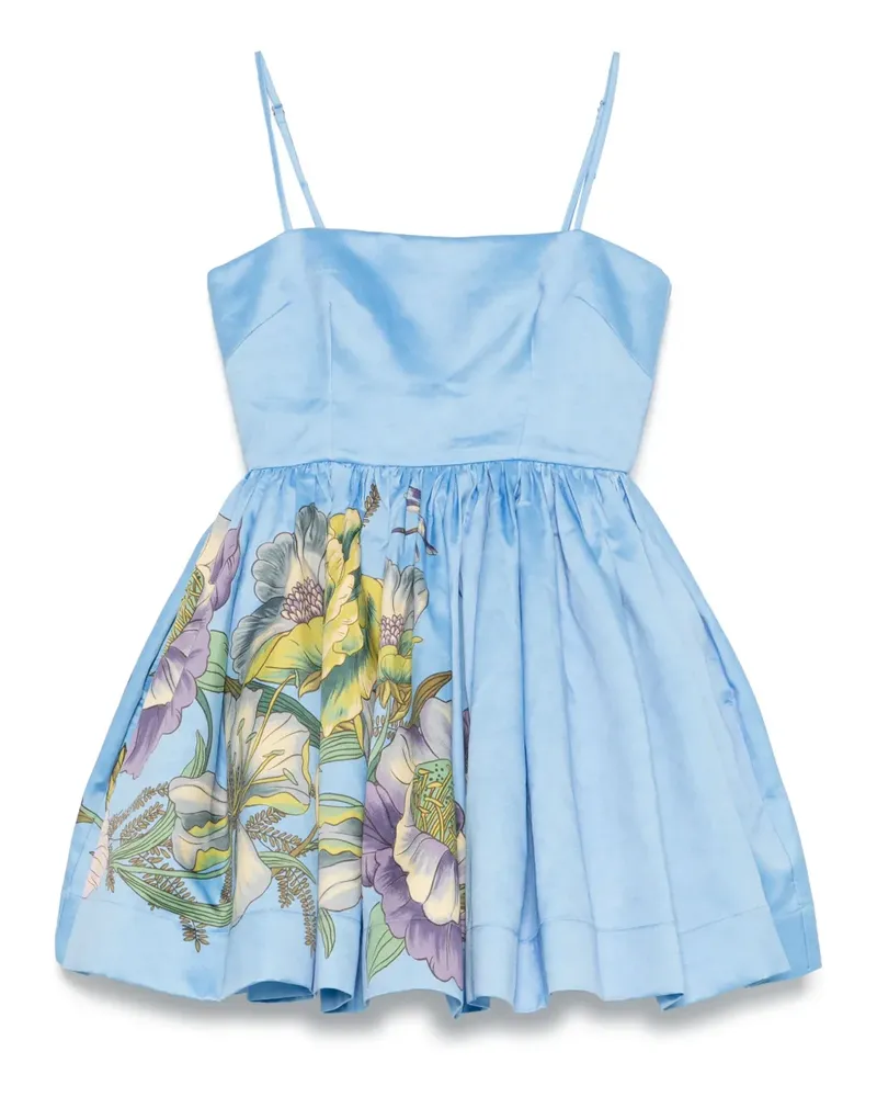 ALEMAIS Minikleid mit Blumen-Print - Blau Blau