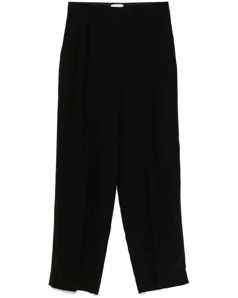 Totême Straight-Leg-Hose mit Falten - Schwarz Schwarz