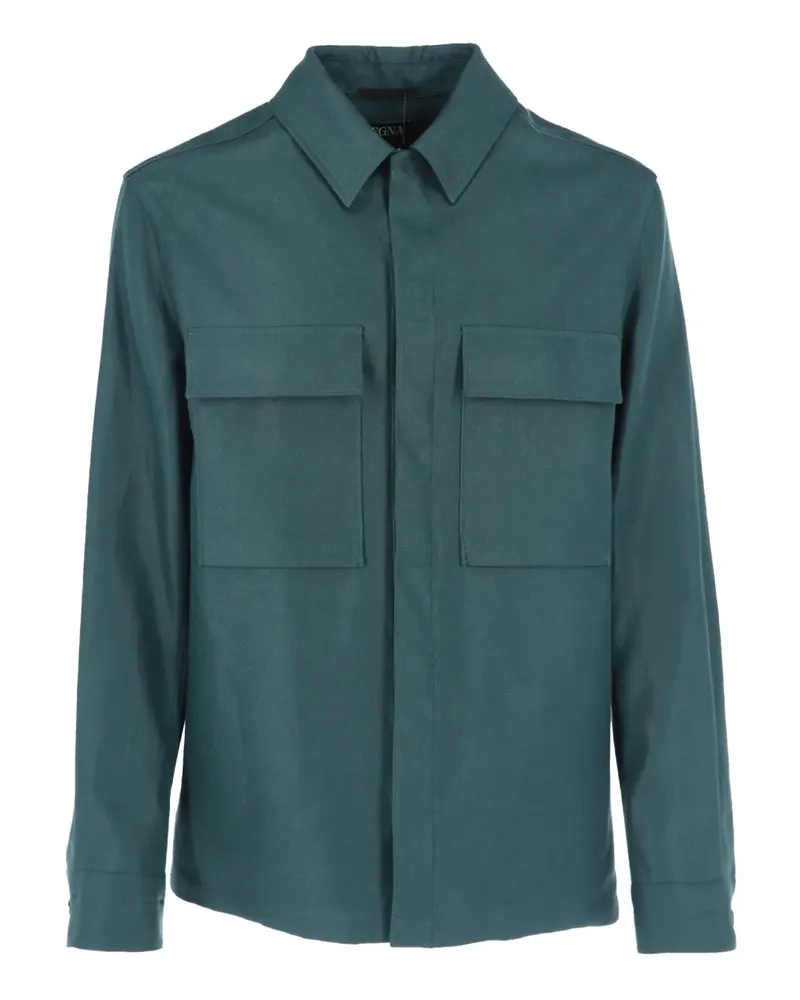 Ermenegildo Zegna Oasi Hemdjacke mit Klappentaschen - Grün Grün