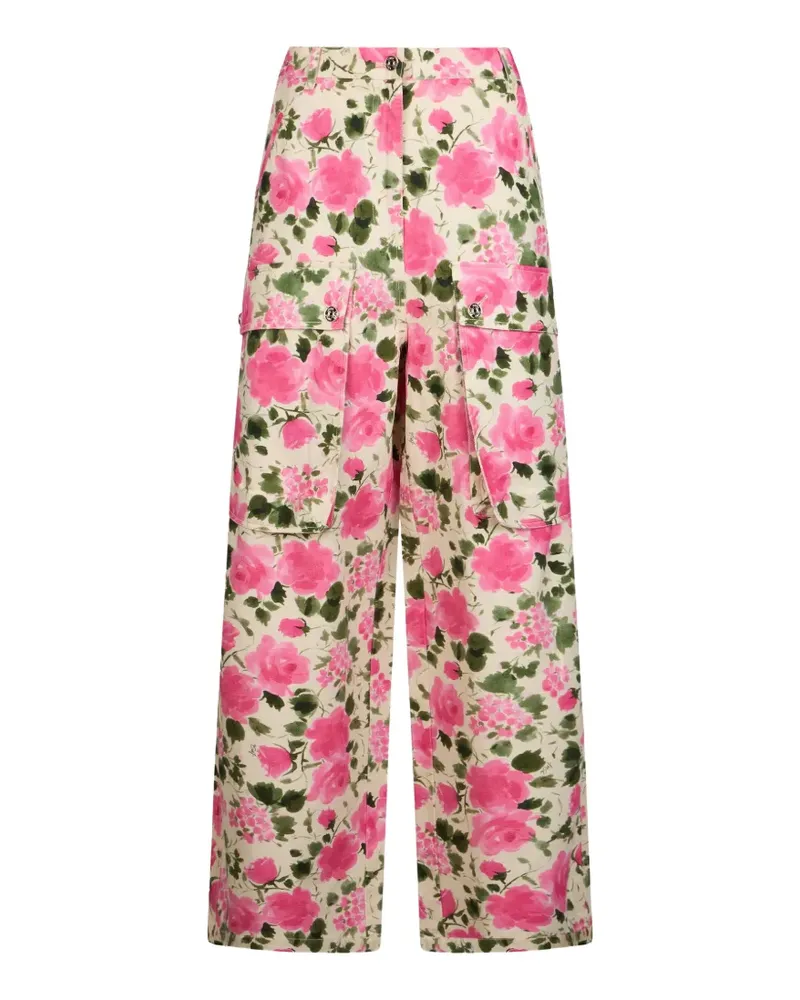 Liu Jo floral-print cargo pants - Nude Nude
