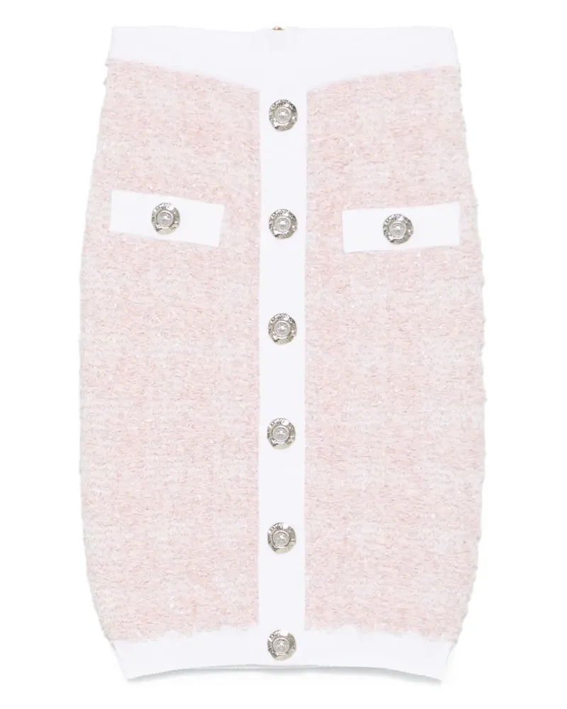 Balmain Tweed-Bleistiftrock - Rosa Rosa