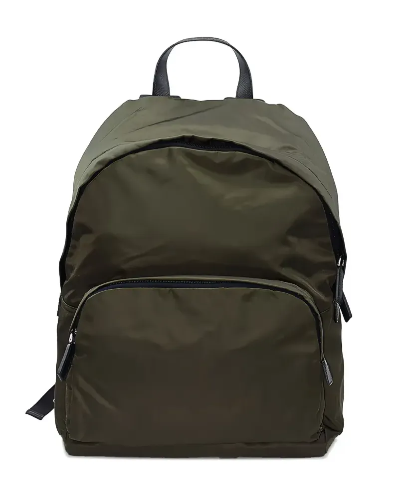Prada Rucksack mit Logo-Schild - Grün Grün