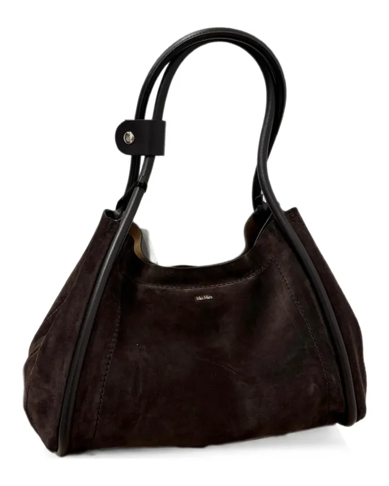 Max Mara Schultertasche mit Wildlederbesatz - Braun Braun