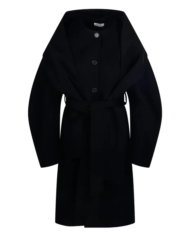 P.A.R.O.S.H. P.A.R.O H. balloon-sleeve belted coat - Schwarz Schwarz