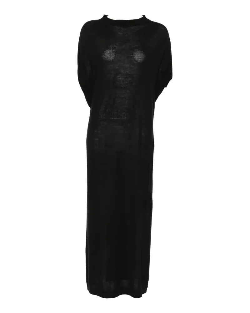 Liviana Conti ribbed-trim knitted maxi dress - Schwarz Schwarz