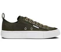 Canvas-Sneakers mit Logo-Stickerei - Grün